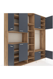 Hyperion Dolap 18 Raflı 8 Kapaklı Tek Askılı 220x44x243 - S553M025V27B