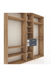 Hyperion Dolap 10 Raflı 2 Çekmeceli 3 Askılı 220x44x243 - S553M026V20B
