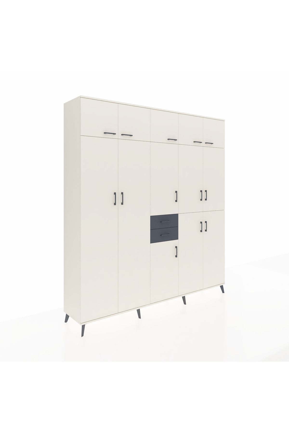 Hyperion Dolap 10 Raflı 2 Çekmeceli 3 Askılı 220x44x243 - S553M027V05B