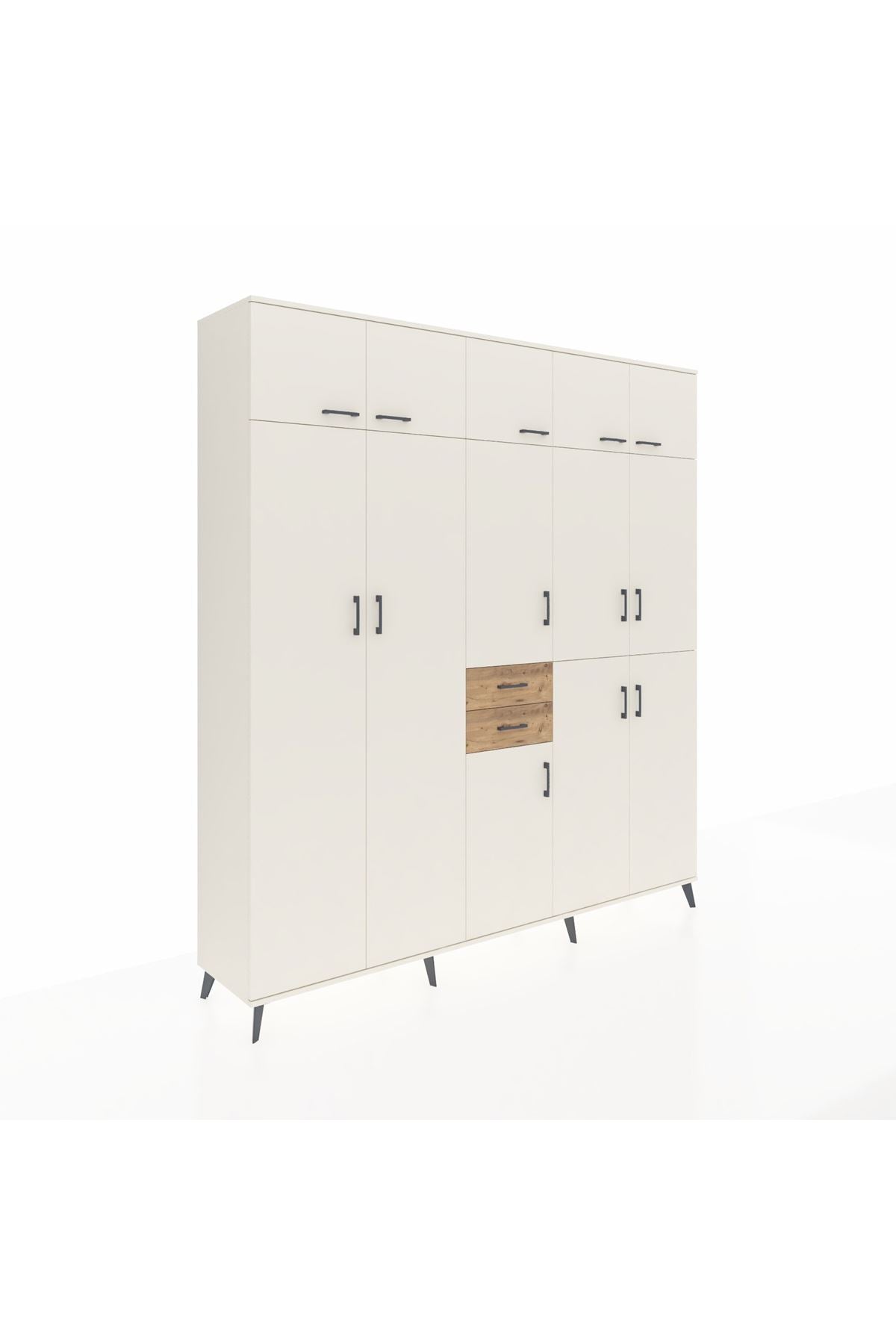 Hyperion Dolap 10 Raflı 2 Çekmeceli 3 Askılı 220x44x243 - S553M027V06B
