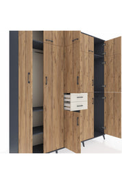 Hyperion Dolap 10 Raflı 2 Çekmeceli 3 Askılı 220x44x243 - S553M027V10B