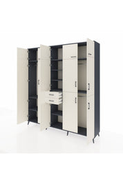 Hyperion Dolap 10 Raflı 2 Çekmeceli 3 Askılı 220x44x243 - S553M027V13B