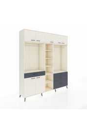 Hyperion Dolap 11 Raflı 4 Çekmeceli 2 Askılı 220x44x243 - S553M030V05B