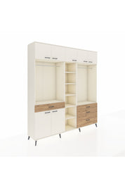 Hyperion Dolap 11 Raflı 4 Çekmeceli 2 Askılı 220x44x243 - S553M030V06B