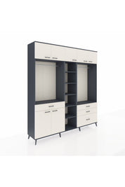 Hyperion Dolap 11 Raflı 4 Çekmeceli 2 Askılı 220x44x243 - S553M030V13B