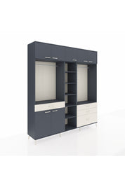 Hyperion Dolap 11 Raflı 4 Çekmeceli 2 Askılı 220x44x243 - S553M030V16B