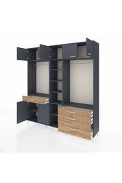 Hyperion Dolap 11 Raflı 4 Çekmeceli 2 Askılı 220x44x243 - S553M030V18B