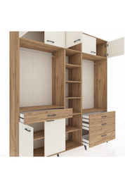 Hyperion Dolap 11 Raflı 4 Çekmeceli 2 Askılı 220x44x243 - S553M030V24B