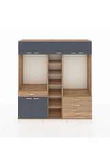 Hyperion Dolap 11 Raflı 4 Çekmeceli 2 Askılı 220x44x243