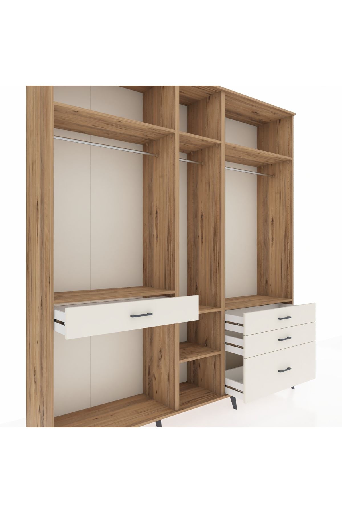 Hyperion Dolap 7 Raflı 4 Çekmeceli 3 Askılı 220x44x243 - S553M031V19B