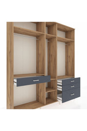 Hyperion Dolap 7 Raflı 4 Çekmeceli 3 Askılı 220x44x243 - S553M031V20B