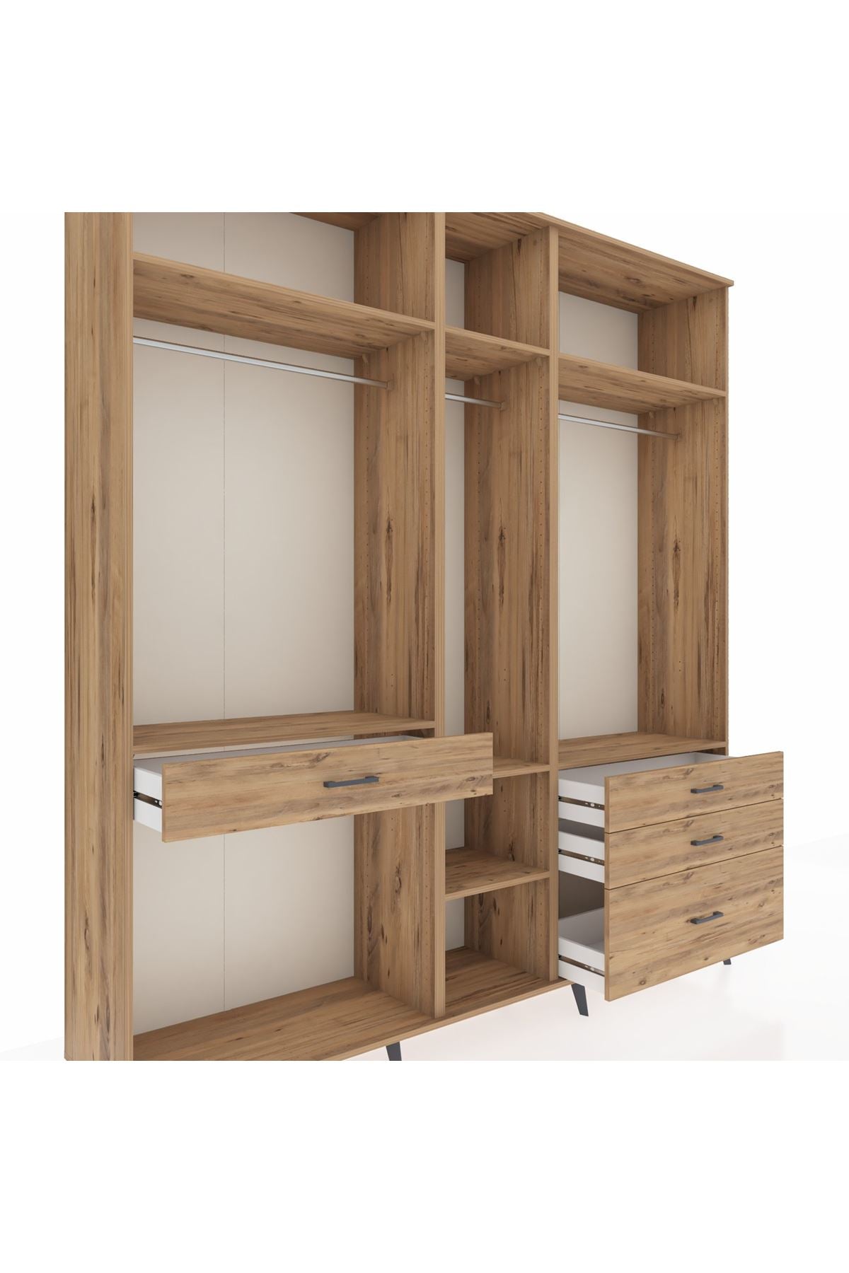 Hyperion Dolap 7 Raflı 4 Çekmeceli 3 Askılı 220x44x243 - S553M031V21B