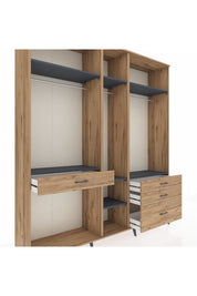 Hyperion Dolap 7 Raflı 4 Çekmeceli 3 Askılı 220x44x243 - S553M031V27B