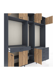 Hyperion Dolap 8 Raflı 4 Çekmeceli 3 Askılı 220x44x243 - S553M033V11B