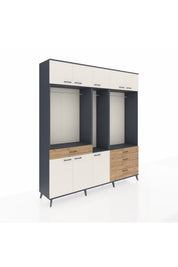 Hyperion Dolap 8 Raflı 4 Çekmeceli 3 Askılı 220x44x243 - S553M033V15B