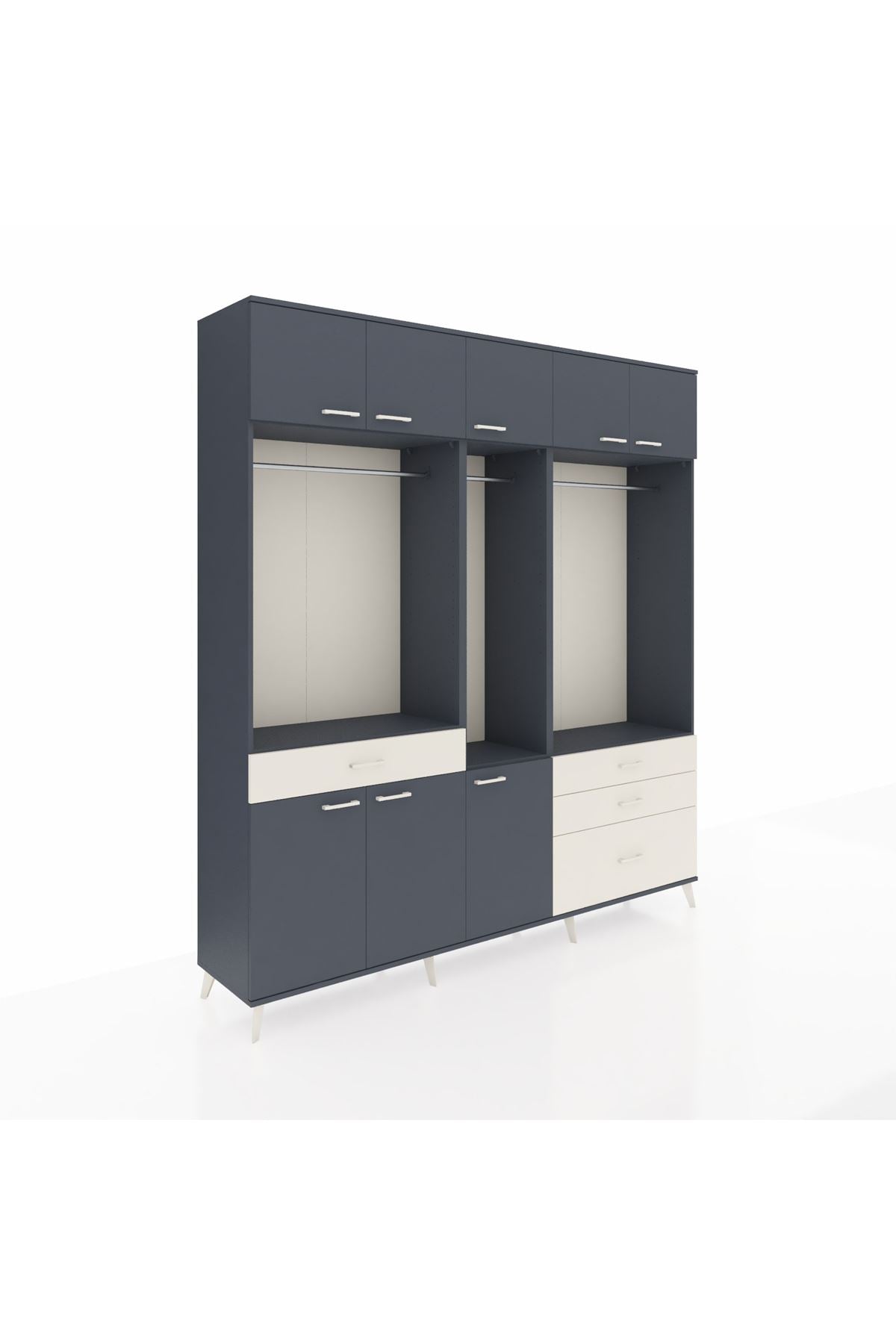 Hyperion Dolap 8 Raflı 4 Çekmeceli 3 Askılı 220x44x243 - S553M033V16B