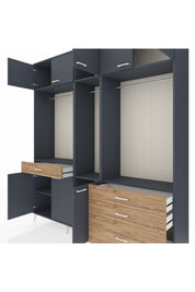 Hyperion Dolap 8 Raflı 4 Çekmeceli 3 Askılı 220x44x243 - S553M033V18B
