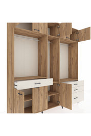 Hyperion Dolap 8 Raflı 4 Çekmeceli 3 Askılı 220x44x243 - S553M033V19B