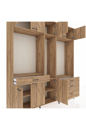 Hyperion Dolap 8 Raflı 4 Çekmeceli 3 Askılı 220x44x243 - S553M033V21B
