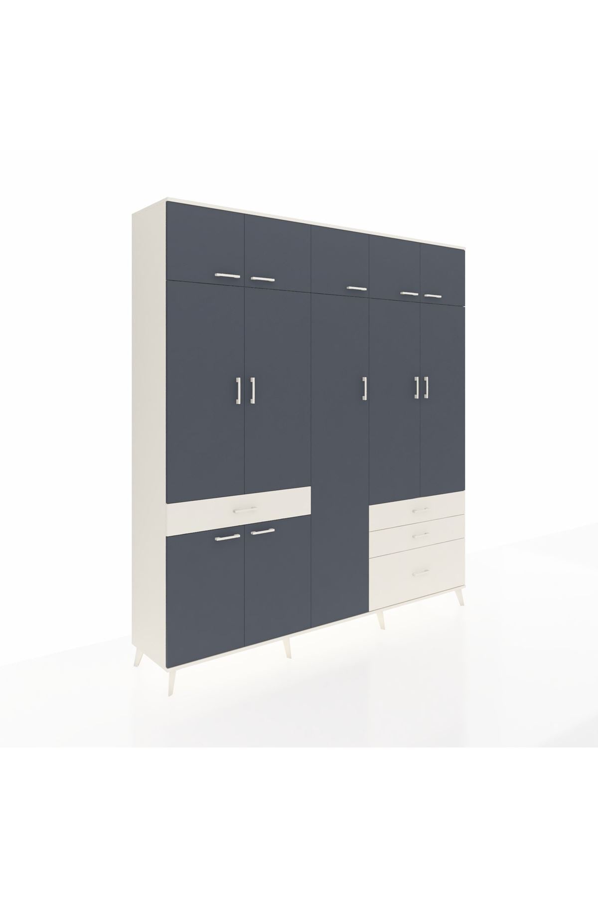 Hyperion Dolap 11 Raflı 4 Çekmeceli 2 Askılı 220x44x243 - S553M029V07B