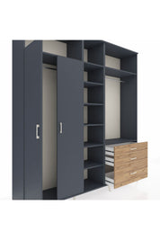 Hyperion Dolap 9 Raflı 3 Çekmeceli 2 Askılı 220x44x243 - S553M028V18B