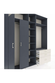 Hyperion Dolap 9 Raflı 3 Çekmeceli 2 Askılı 220x44x243 - S553M028V16B