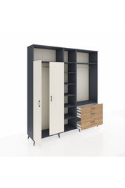 Hyperion Dolap 9 Raflı 3 Çekmeceli 2 Askılı 220x44x243 - S553M028V15B