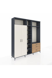 Hyperion Dolap 9 Raflı 3 Çekmeceli 2 Askılı 220x44x243 - S553M028V15B