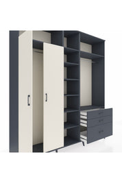 Hyperion Dolap 9 Raflı 3 Çekmeceli 2 Askılı 220x44x243 - S553M028V14B