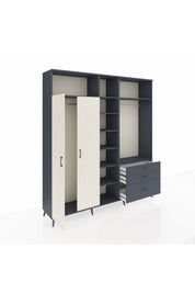 Hyperion Dolap 9 Raflı 3 Çekmeceli 2 Askılı 220x44x243 - S553M028V14B