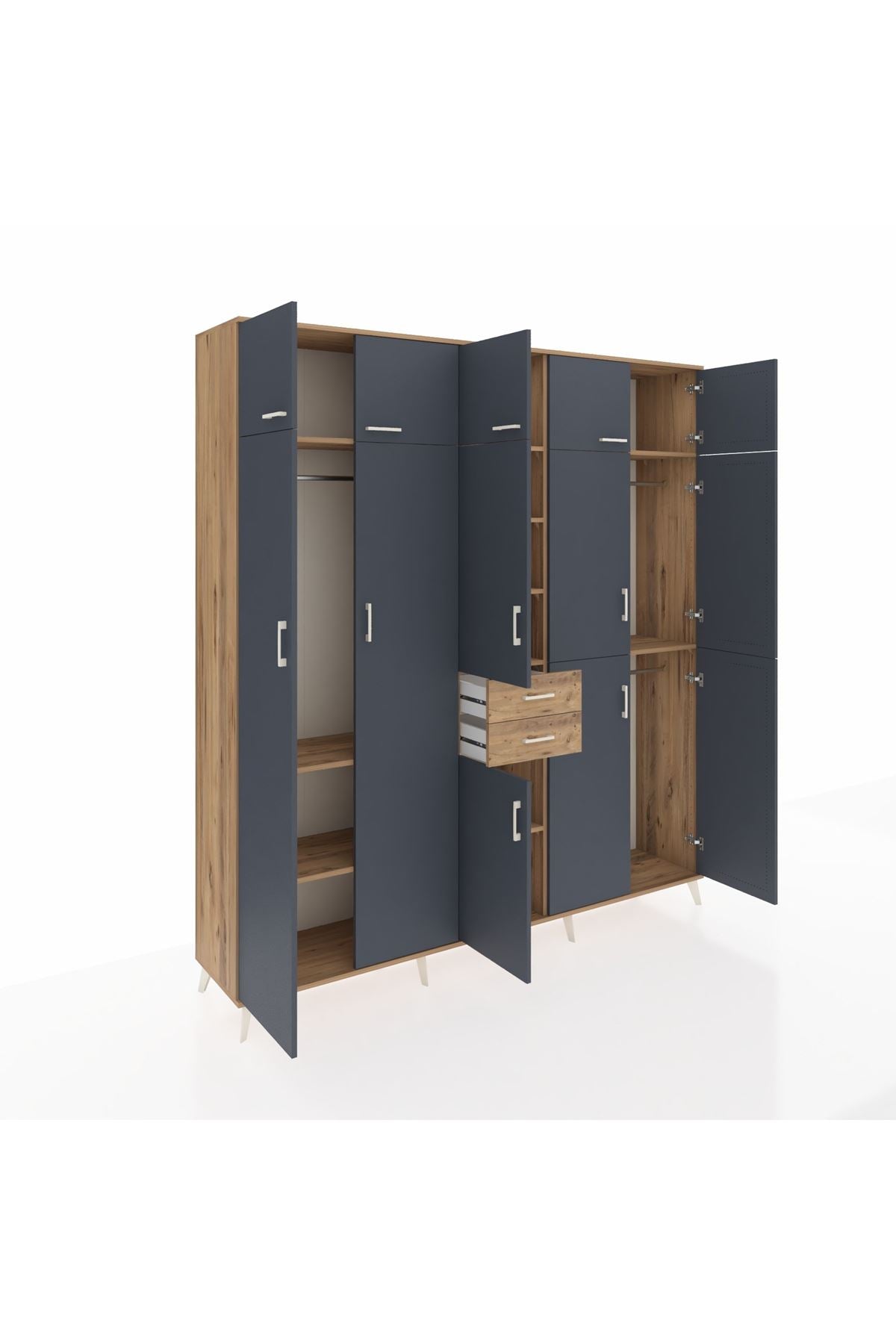 Hyperion Dolap 10 Raflı 2 Çekmeceli 3 Askılı 220x44x243 - S553M027V27B