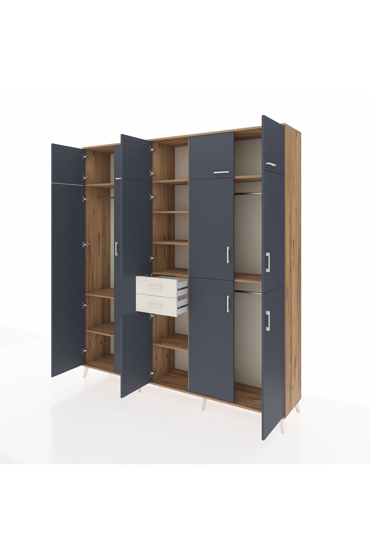 Hyperion Dolap 10 Raflı 2 Çekmeceli 3 Askılı 220x44x243 - S553M027V25B