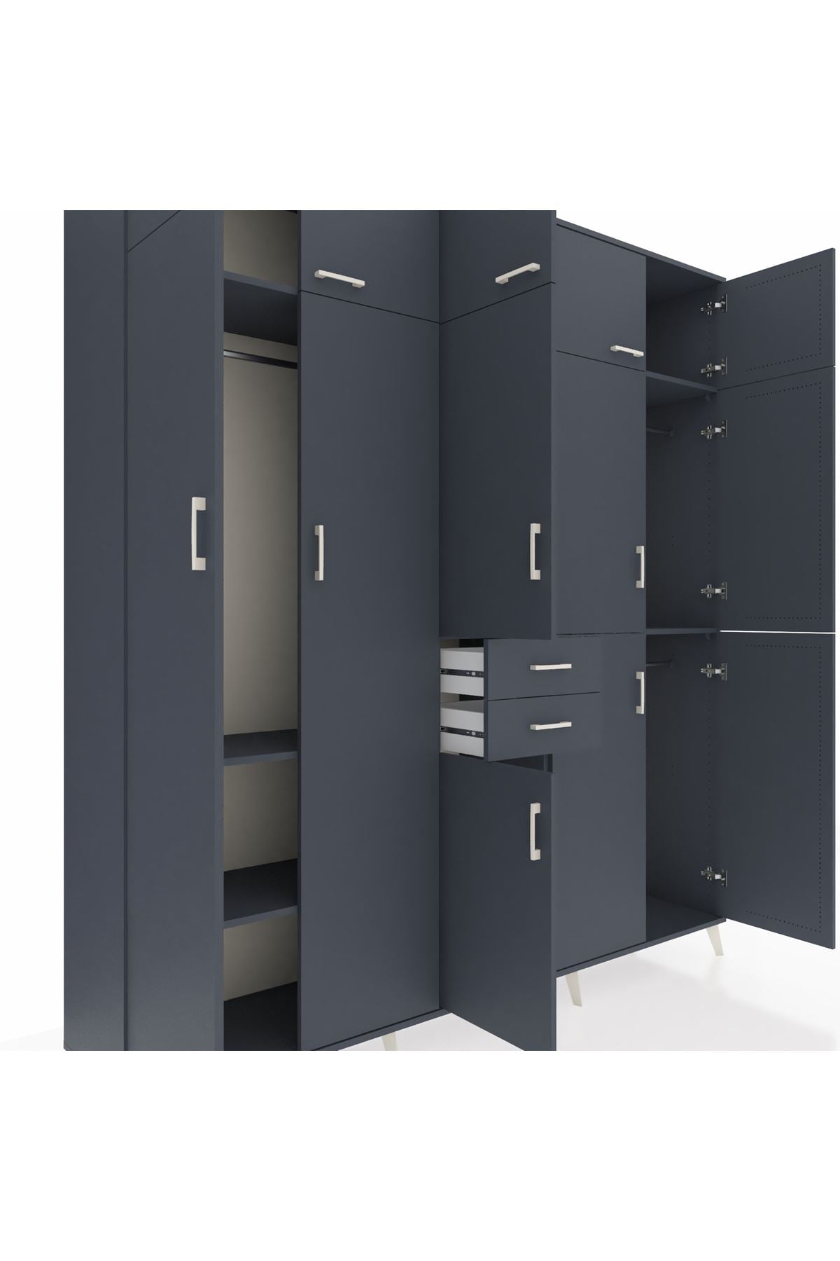 Hyperion Dolap 10 Raflı 2 Çekmeceli 3 Askılı 220x44x243 - S553M027V17B