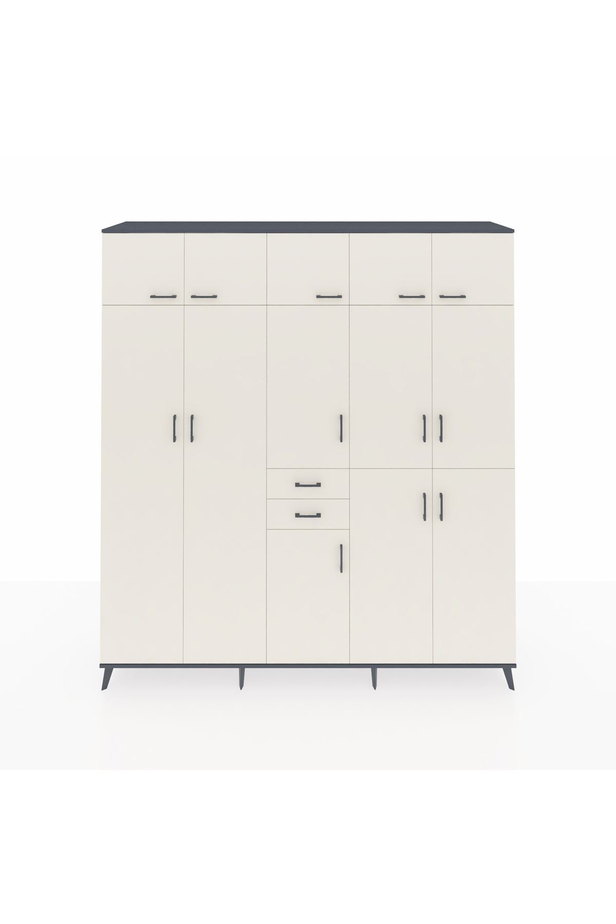Hyperion Dolap 10 Raflı 2 Çekmeceli 3 Askılı 220x44x243 - S553M027V13B