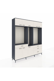 Hyperion Dolap 8 Raflı 4 Çekmeceli 3 Askılı 220x44x243 - S553M033V13B
