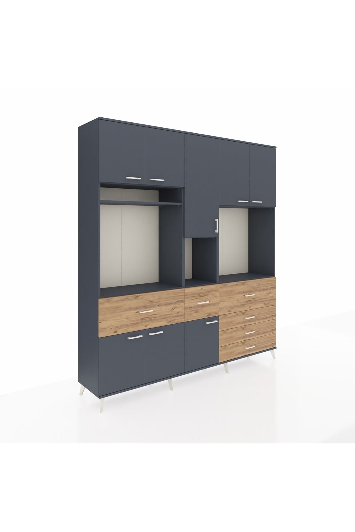 Hyperion Dolap 10 Raflı 6 Çekmeceli 8 Kapaklı 220x44x243 - S553M035V18B