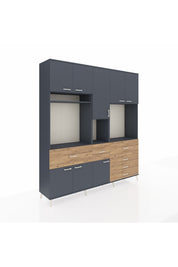 Hyperion Dolap 10 Raflı 6 Çekmeceli 8 Kapaklı 220x44x243 - S553M035V18B