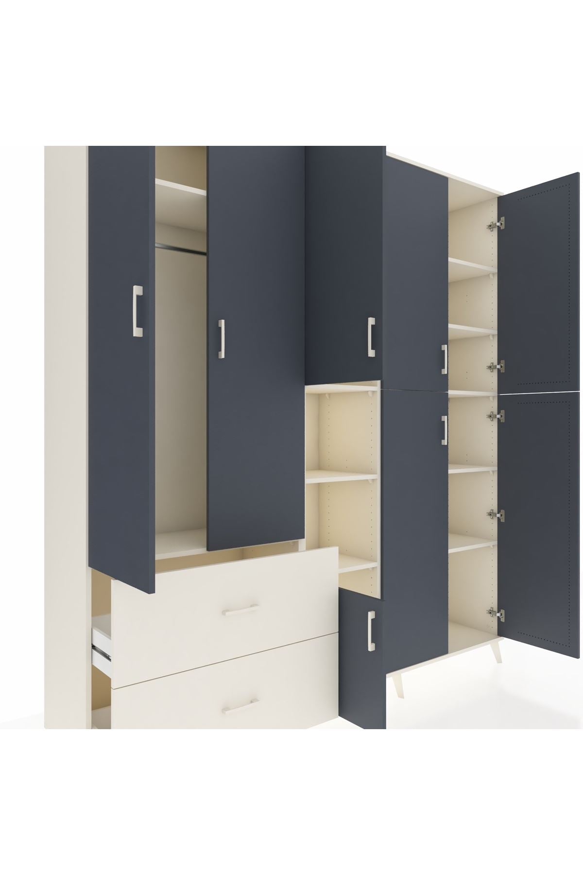 Hyperion Dolap 12 Raflı 2 Çekmeceli Tek Askılı 220x44x243 - S553M037V07B