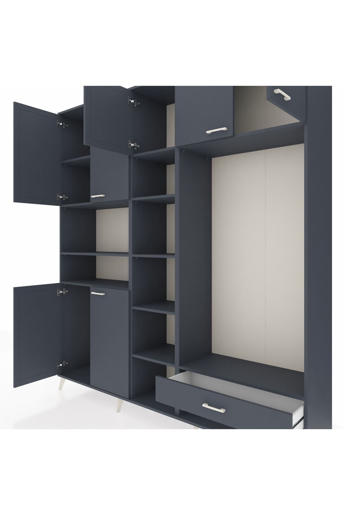 Hyperion Dolap 11 Raflı Tek Çekmeceli 7 Kapaklı 220x44x243 - S553M043V17B