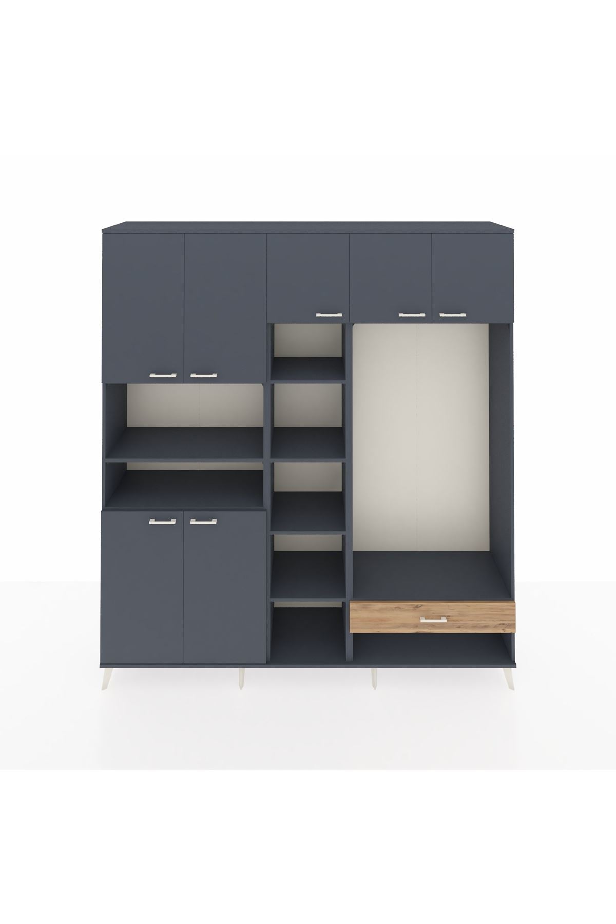 Hyperion Dolap 11 Raflı Tek Çekmeceli 7 Kapaklı 220x44x243 - S553M043V18B