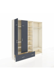 Hyperion Dolap 12 Raflı 2 Çekmeceli 2 Askılı 220x44x243 - S553M046V08B