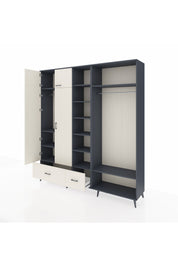 Hyperion Dolap 12 Raflı 2 Çekmeceli 2 Askılı 220x44x243 - S553M046V13B