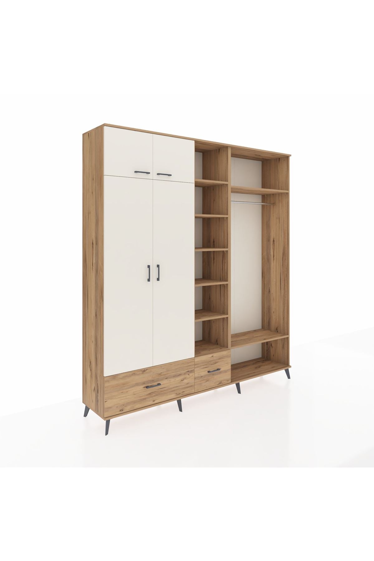 Hyperion Dolap 12 Raflı 2 Çekmeceli 2 Askılı 220x44x243 - S553M046V24B