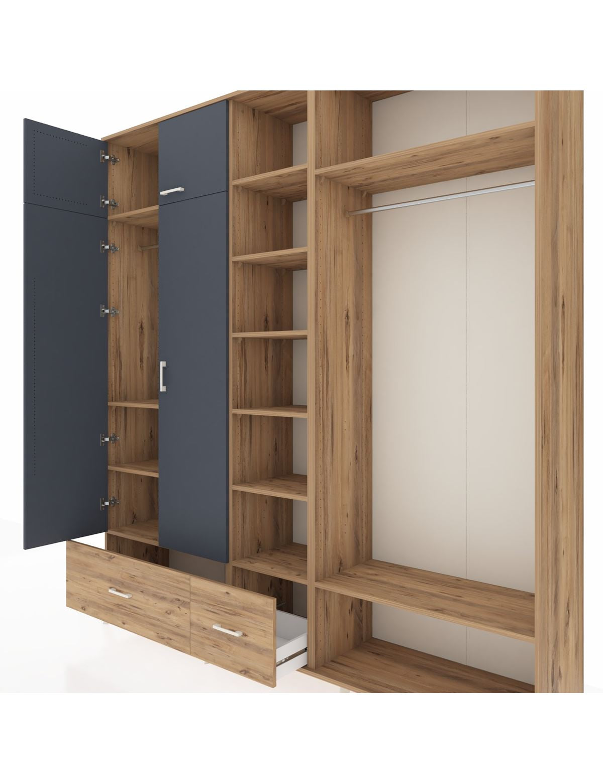 Hyperion Dolap 12 Raflı 2 Çekmeceli 2 Askılı 220x44x243 - S553M046V27B