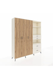 Hyperion Dolap 12 Raflı 4 Çekmeceli Tek Askılı 220x44x243 - S553M047V01B