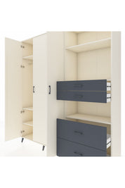 Hyperion Dolap 12 Raflı 4 Çekmeceli Tek Askılı 220x44x243 - S553M047V05B