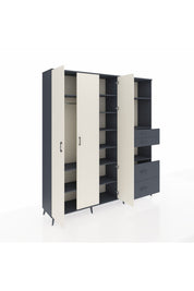 Hyperion Dolap 12 Raflı 4 Çekmeceli Tek Askılı 220x44x243 - S553M047V14B