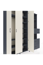 Hyperion Dolap 12 Raflı 4 Çekmeceli Tek Askılı 220x44x243 - S553M047V14B
