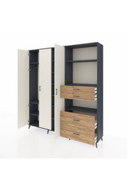 Hyperion Dolap 12 Raflı 4 Çekmeceli Tek Askılı 220x44x243 - S553M047V15B