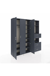 Hyperion Dolap 12 Raflı 4 Çekmeceli Tek Askılı 220x44x243 - S553M047V17B